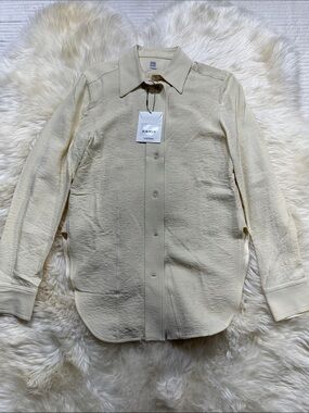 Toteme VISCOSE SLIM CREPE BLOUSE CHAMPANGE Long-Sleeve Shirt